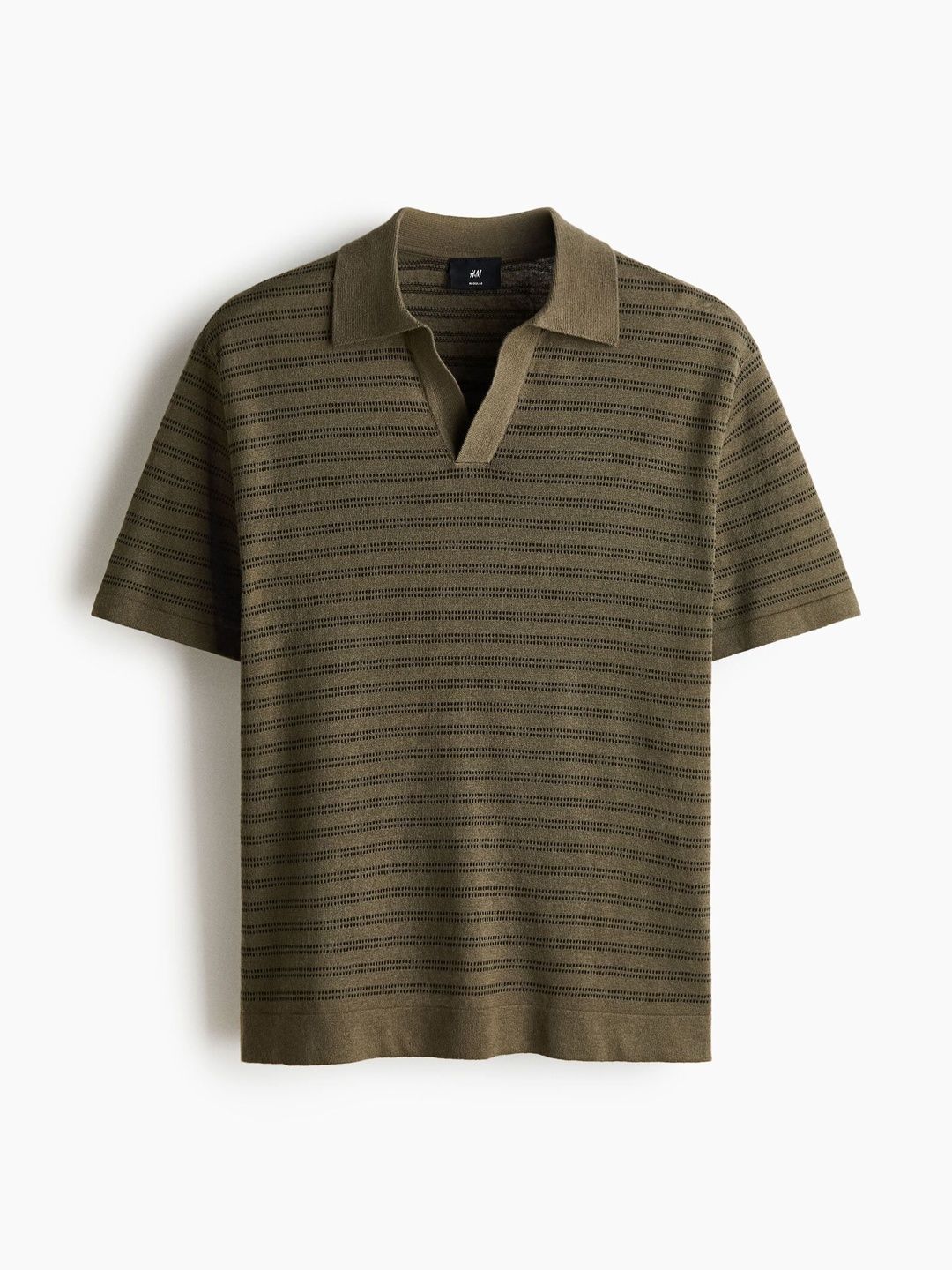 Linen-blend polo shirt