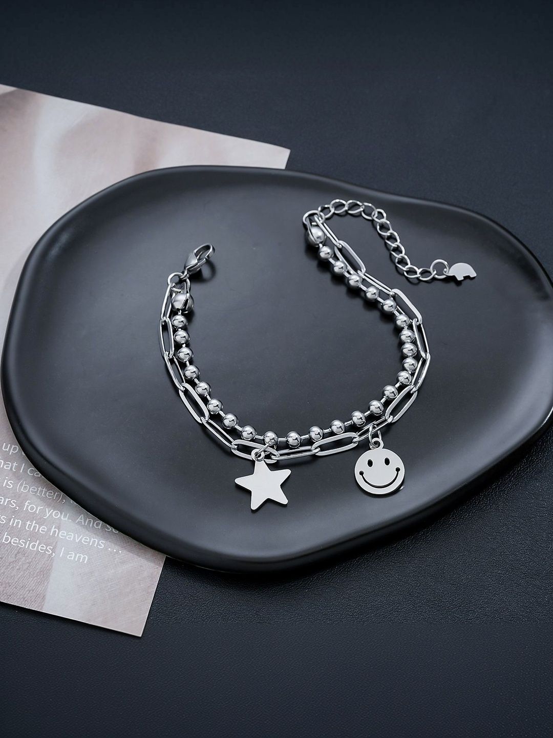 Men Handcrafted Silver-Plated Link Bracelet