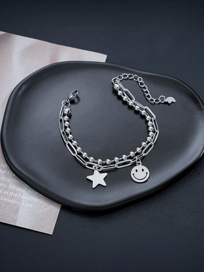 Men Handcrafted Silver-Plated Link Bracelet