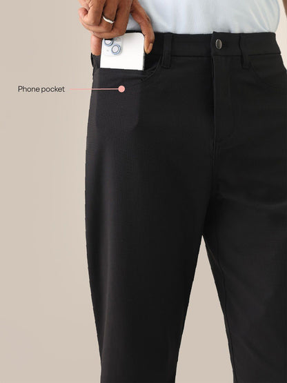 Men's  Black Solid Regular Fit The Legendary Pants