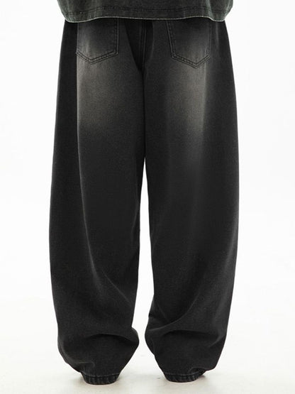 Men Wide Leg Mid-Rise Jeans