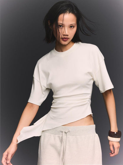Short sleeve ruched T-shirt