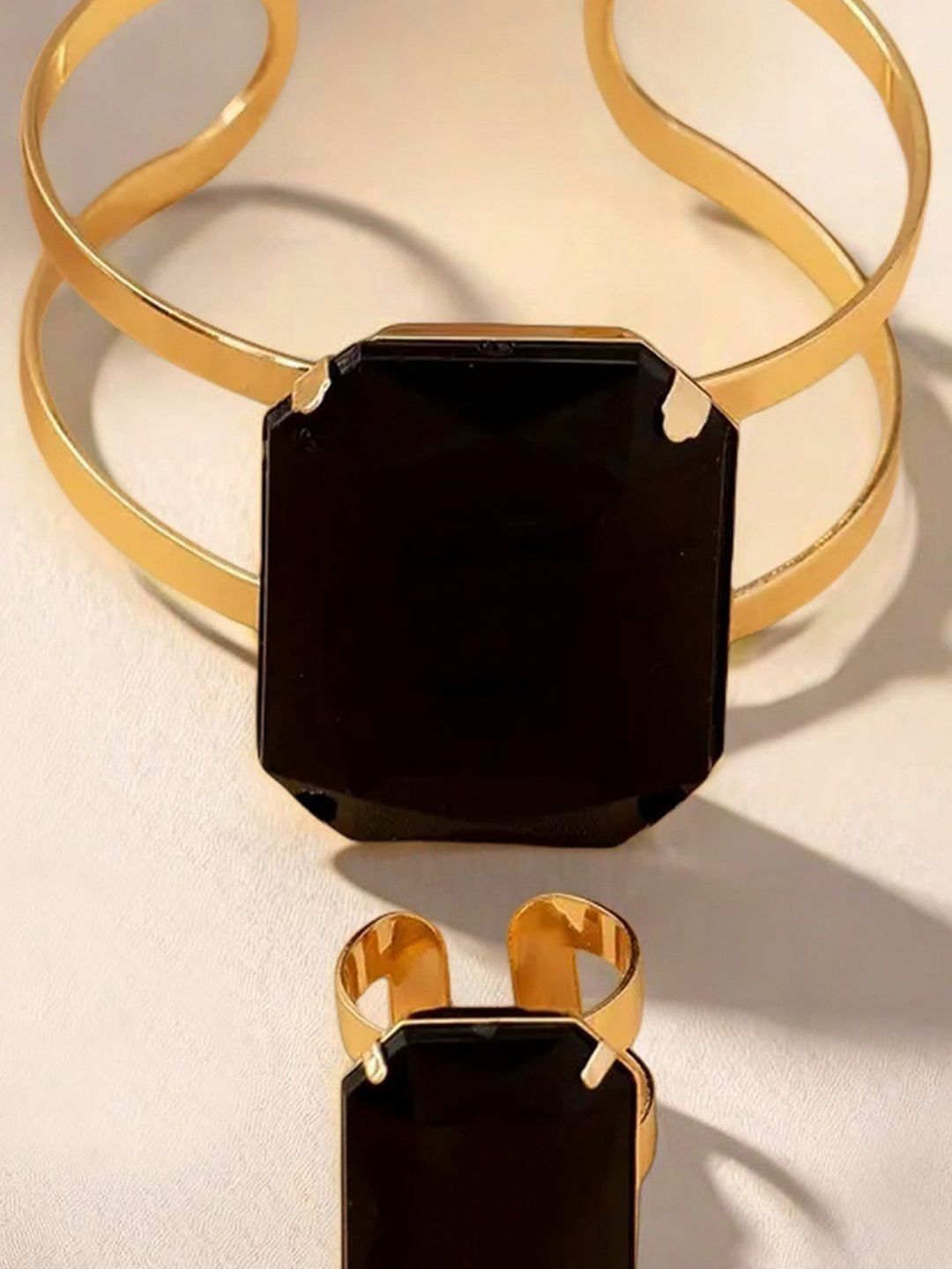Gold-Plated Artificial Stones Jewellery Set