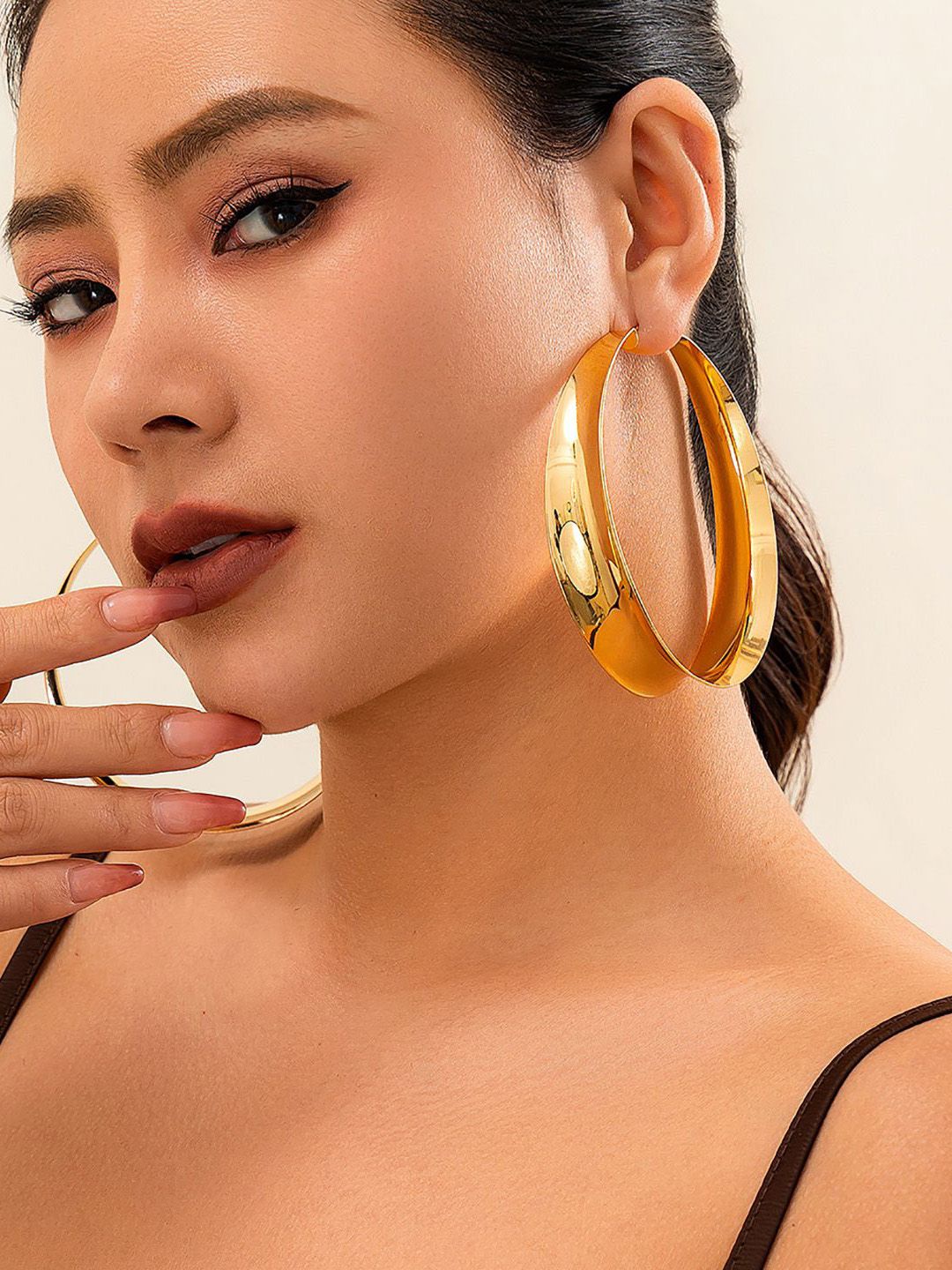 Gold Plated Circular Hoop Earrings