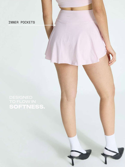 Women Pink Cotton Twirl Skort