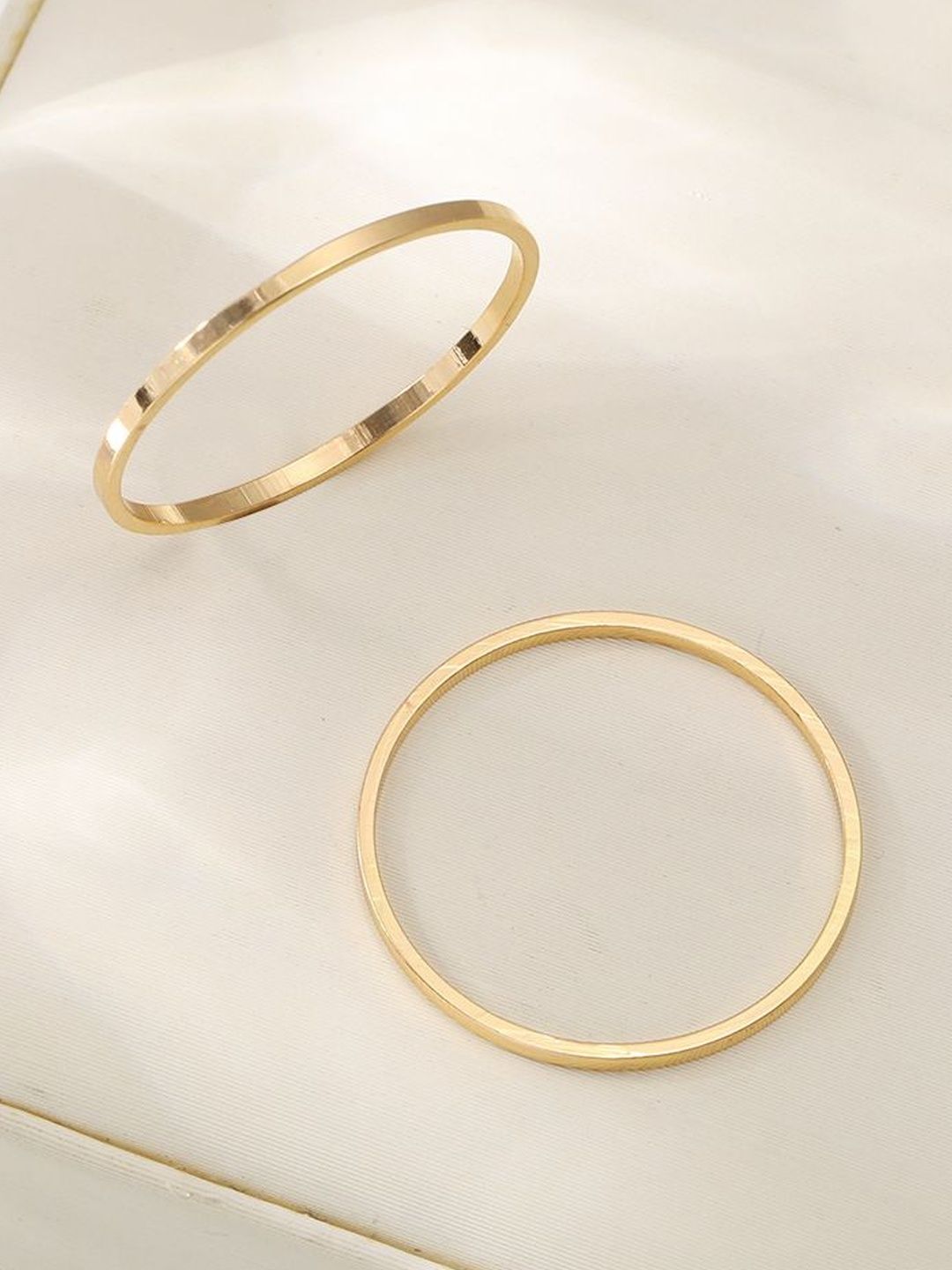 Set of 2 Gold-Plated Finger Rings