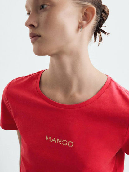 Brand Logo Printed Pure Cotton T-shirt