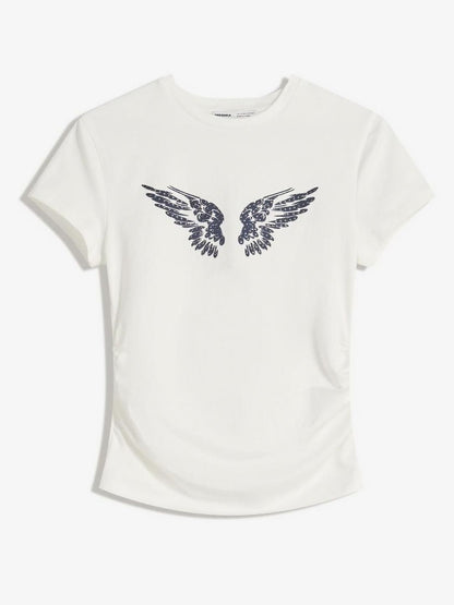 Short sleeve T-shirt with studded print