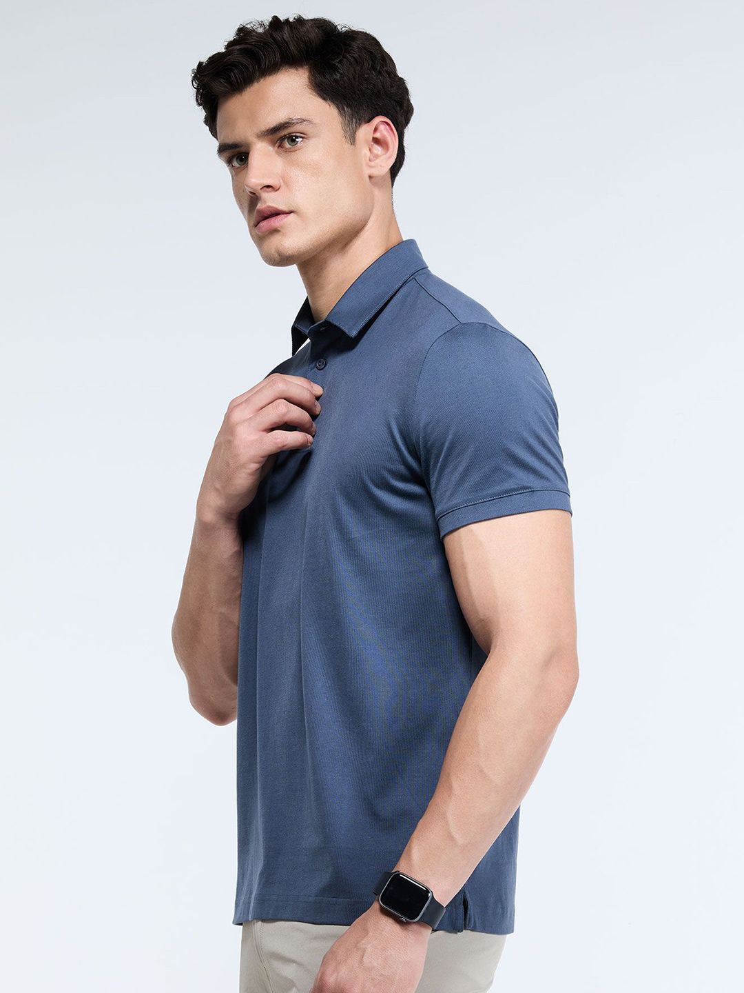 Men Ash Supima Regular Fit Polo T-Shirt