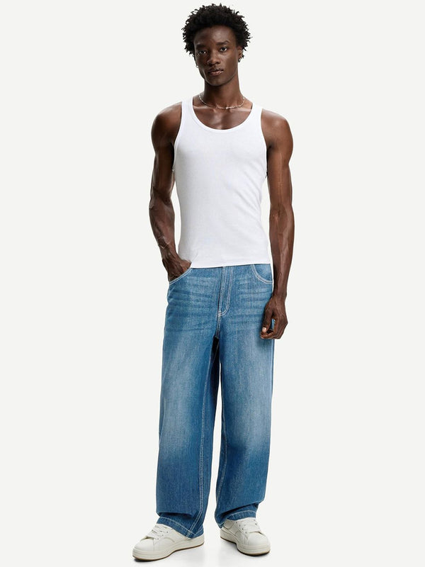 Men Regular Fit Low-Rise Heavy Fade Stretchable Jeans