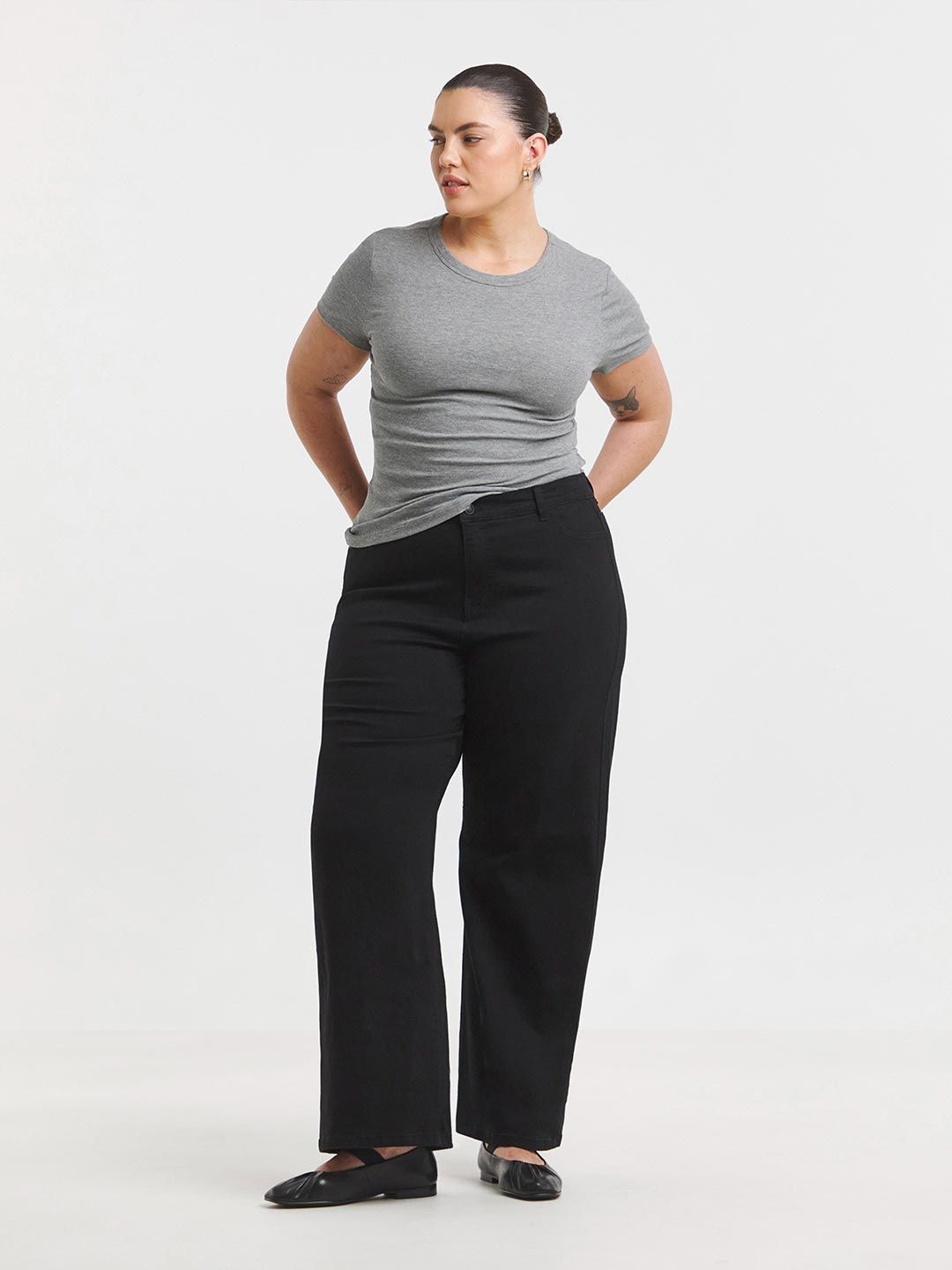 Women Wide Leg High-Rise Stretchable Denim Jeans