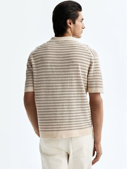 Linen-blend Polo Shirt