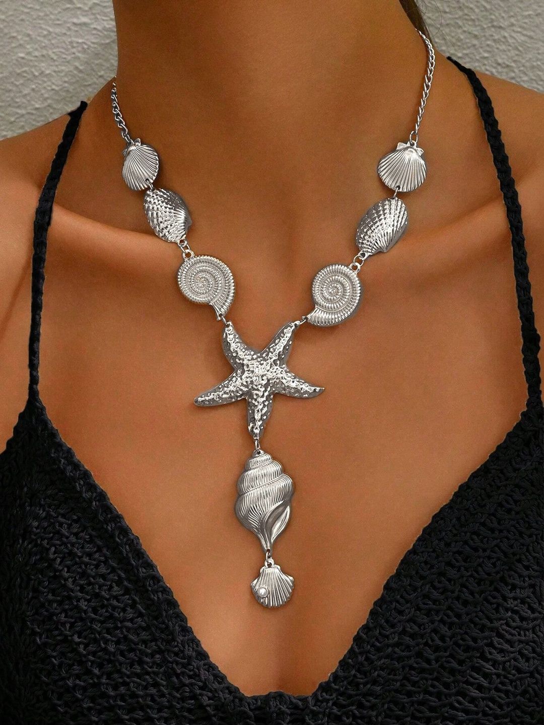 Silver-Plated Enamelled Necklace