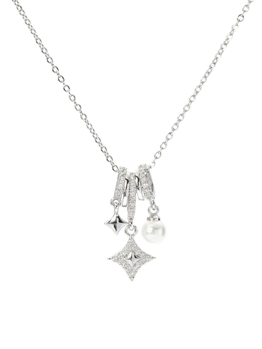 SALTY Stainless Steel Artificial Stones and Beads Pendants with Chains