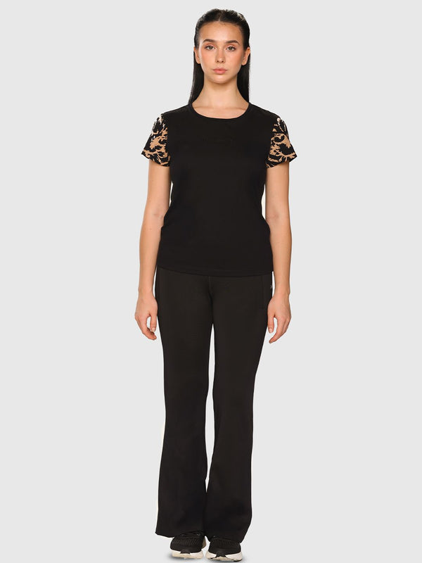 Women Abstract Printed Round Neck T-shirt