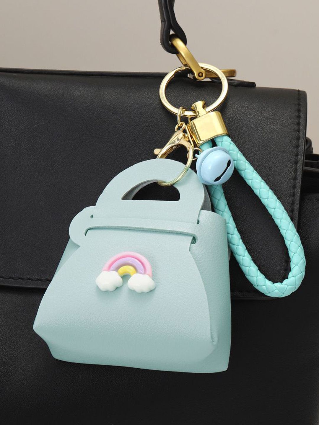 SALTY Yellow & Blue Leather Rainbow Mini Bag Charm