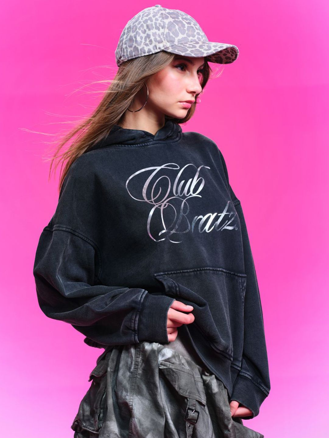 Women Printed Hooded Sweatshirt