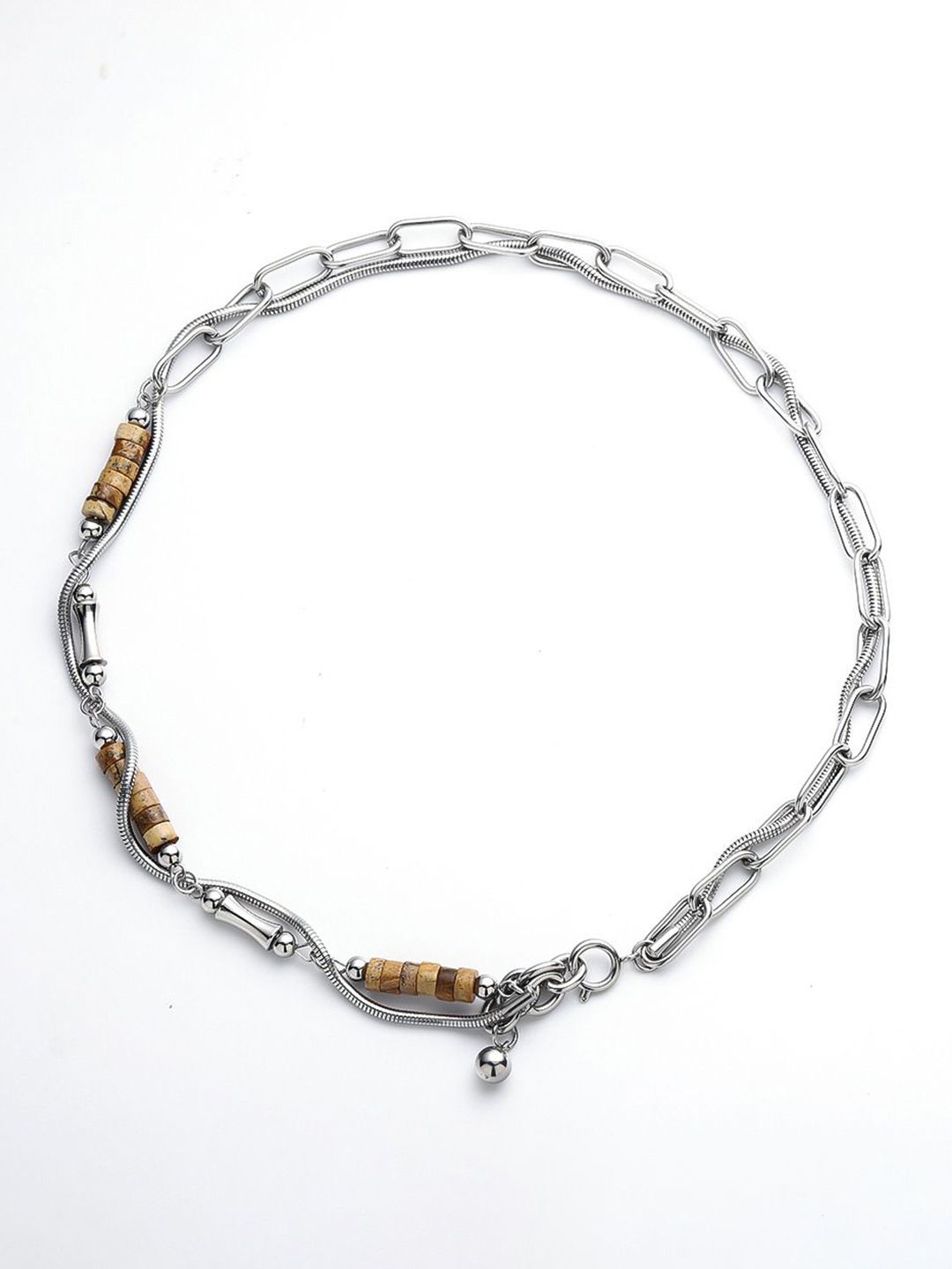 Silver-Plated  Stainless Steel Statement Chain