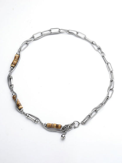 Silver-Plated  Stainless Steel Statement Chain