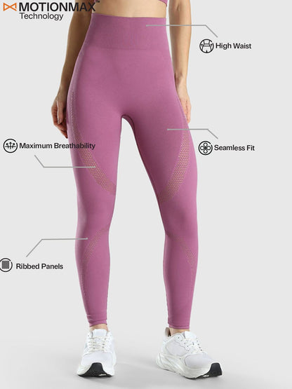 Dry Fit High Rise Ankle Length Gym Seamless Workout Tights
