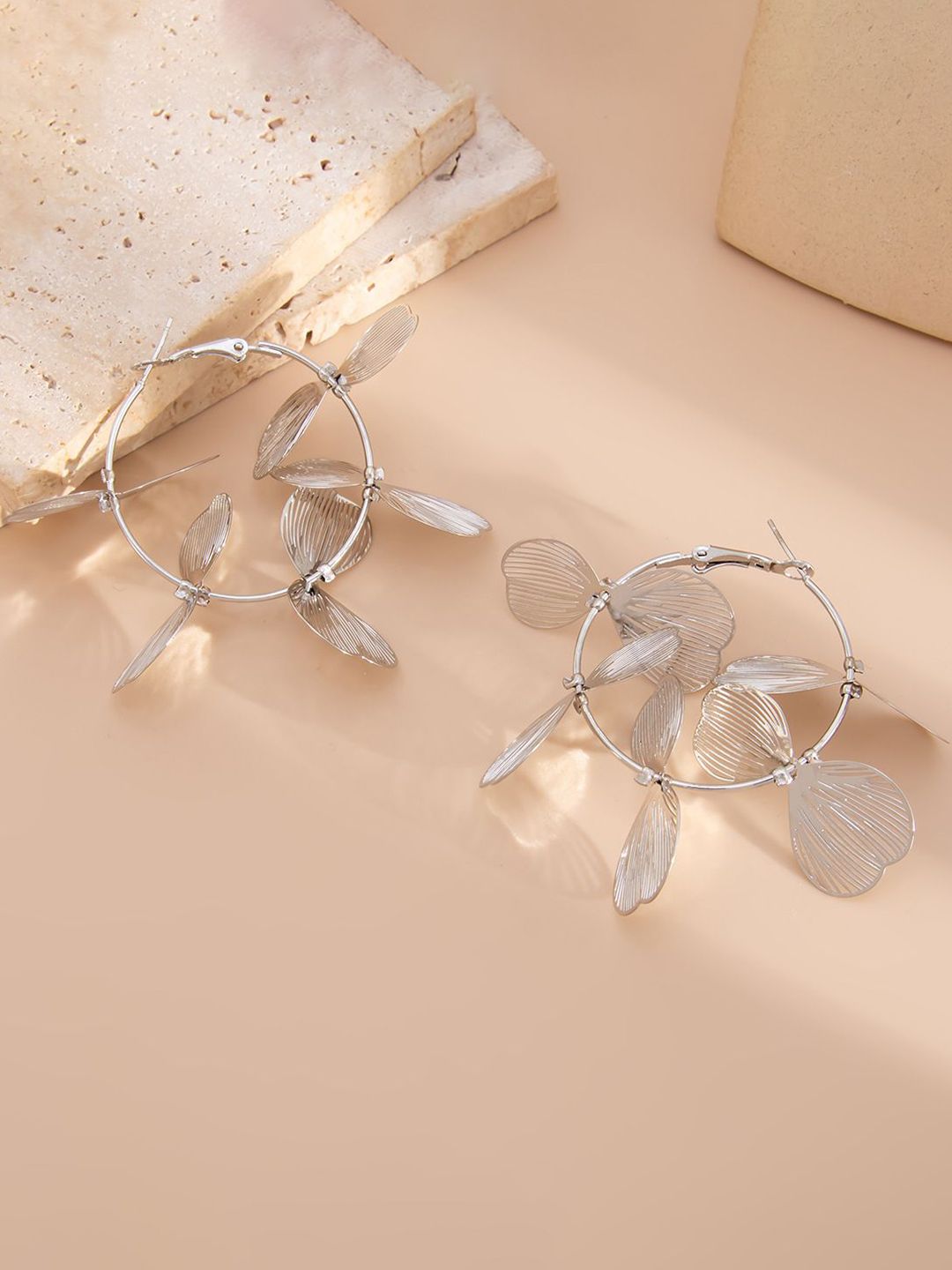 Silver Plated Contemporary Hoop Earrings