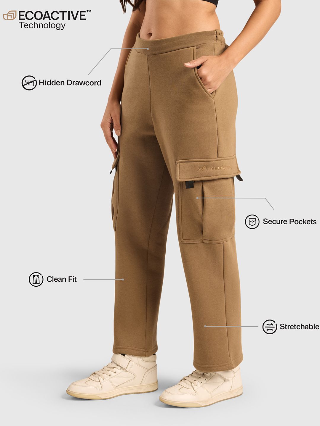 Women Cloud Ease Relaxed Fit Cargos Trousers