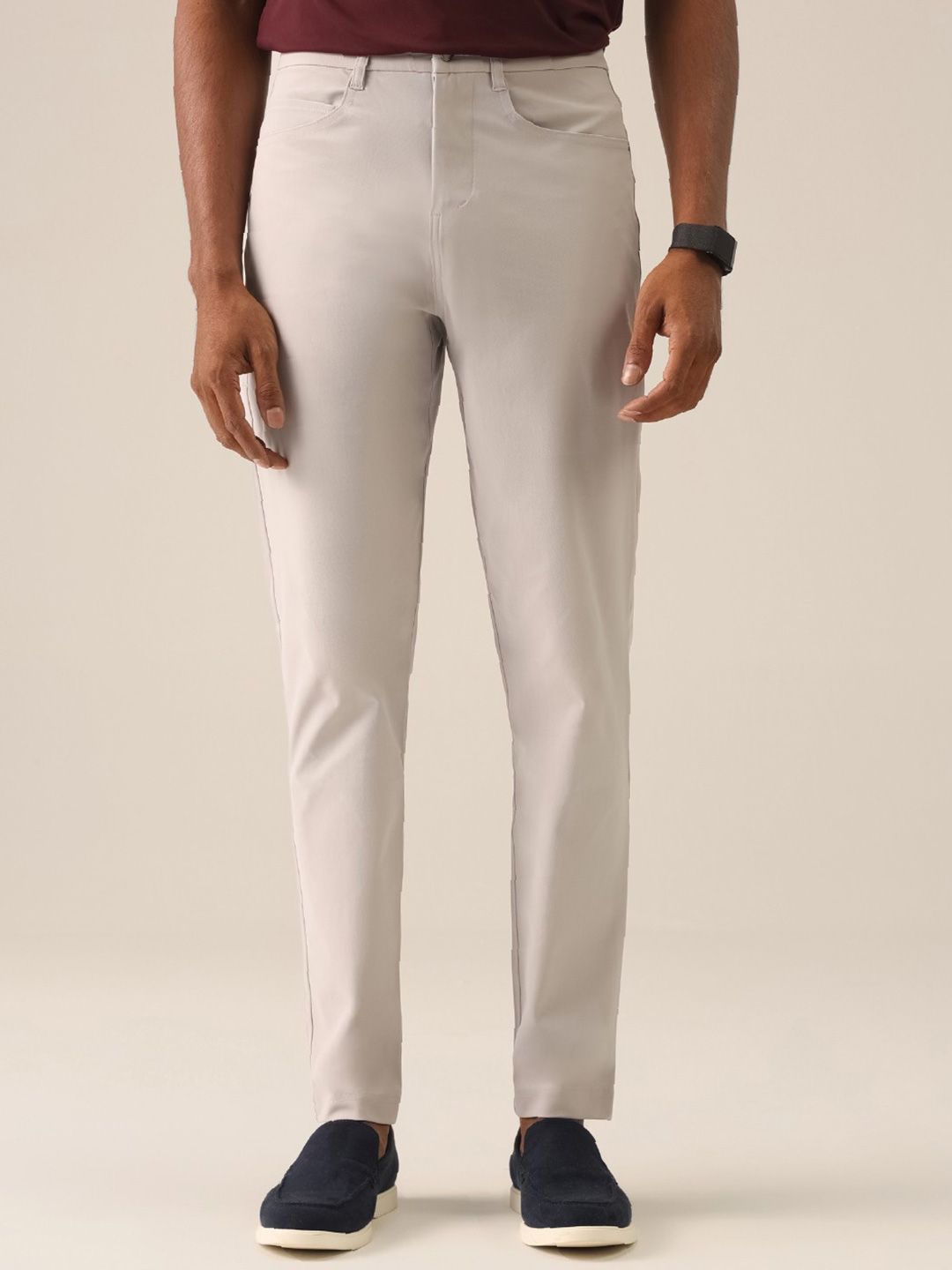 Men's Beige Solid Regular Fit The Legendary Pants