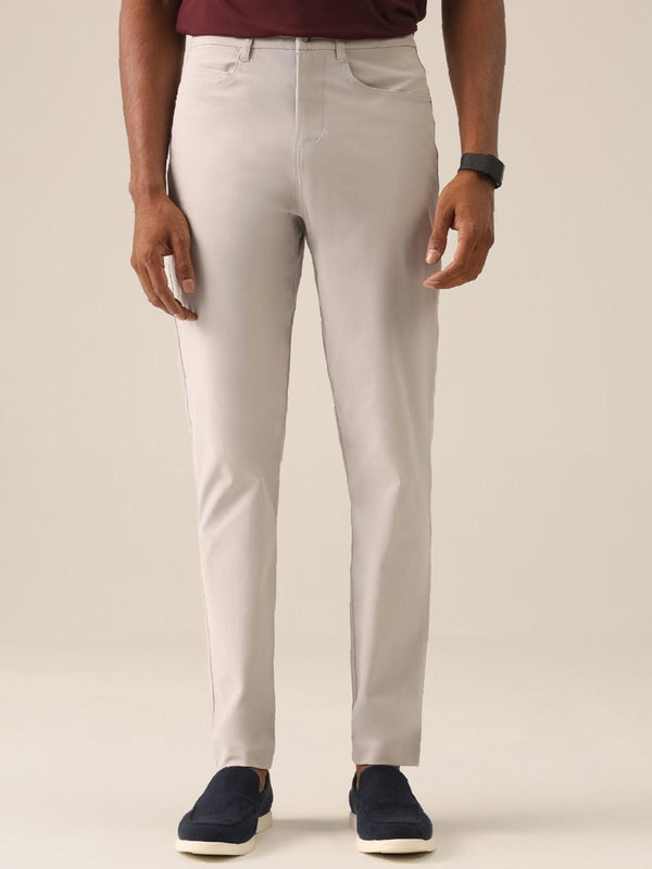 Men's Beige Solid Regular Fit The Legendary Pants