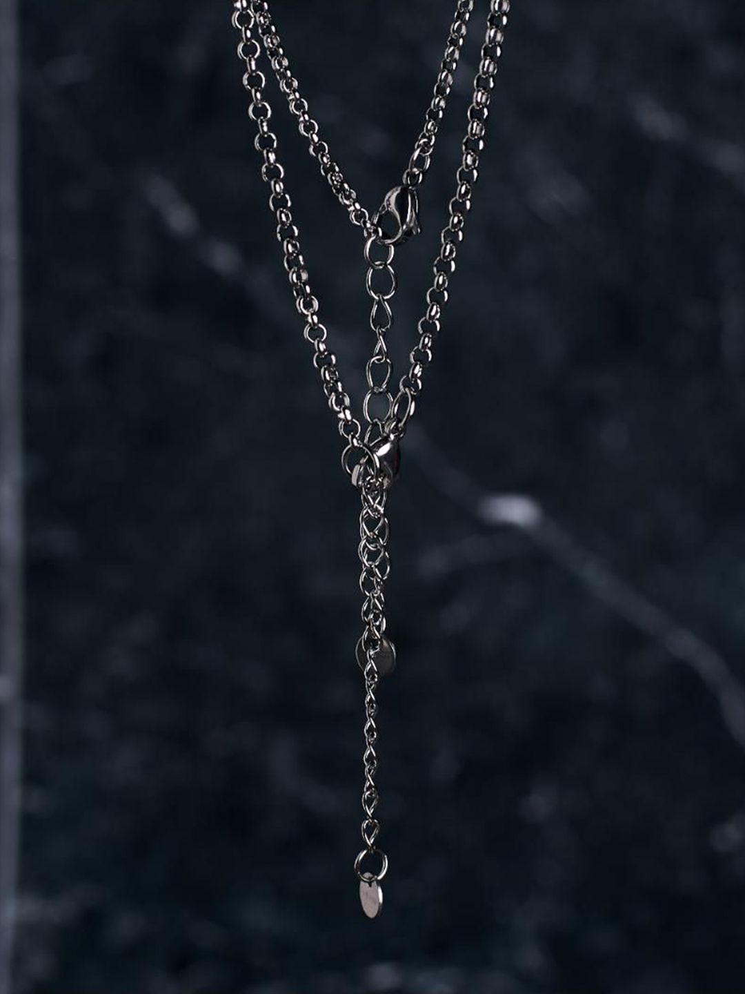 SALTY Stainless Steel Monochromatic Marvel Pendant with Chain