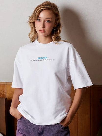 Women Printed Drop-Shoulder Sleeves Pockets T-shirt
