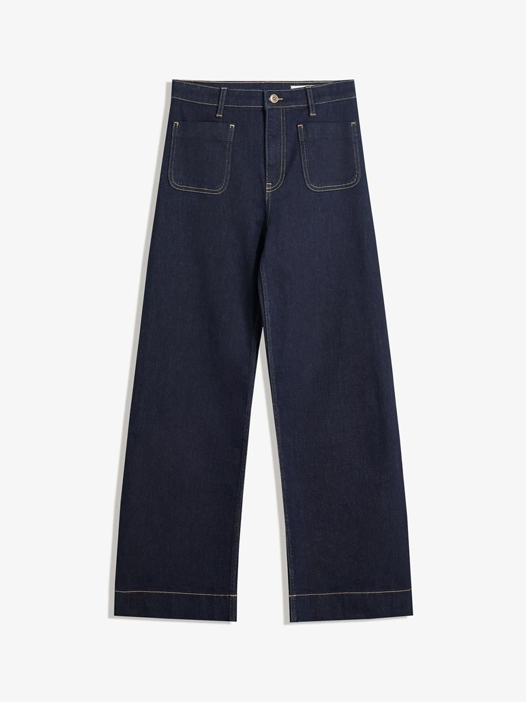 Seamless Wide-leg Jeans With Pockets