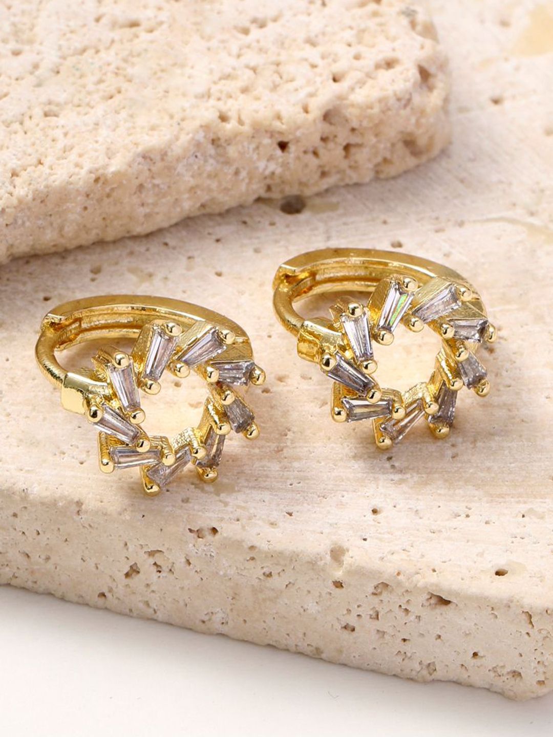 SALTY Gold-Plated Chandrika Vrit Contemporary Studs Earrings