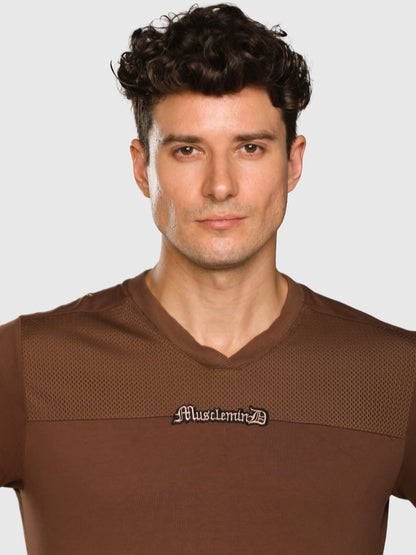 Men Printed V-Neck T-shirt
