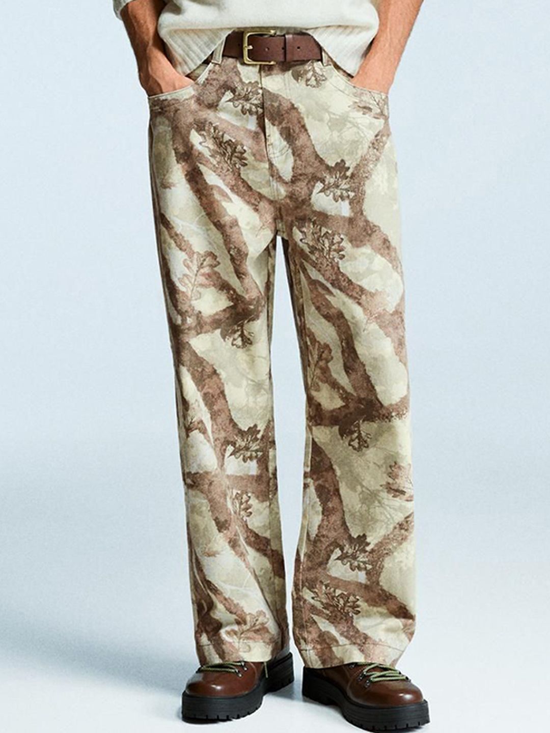 Men Baggy printed Pure Cotton jeans