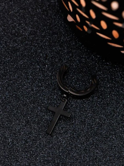 SALTY Non-pierced Cross Contemporary Studs Earrings