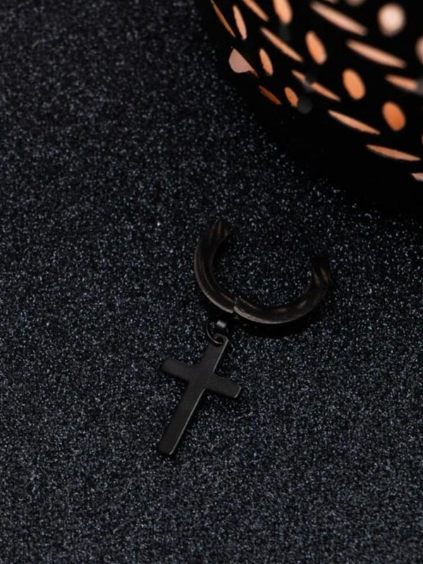 SALTY Non-pierced Cross Contemporary Studs Earrings