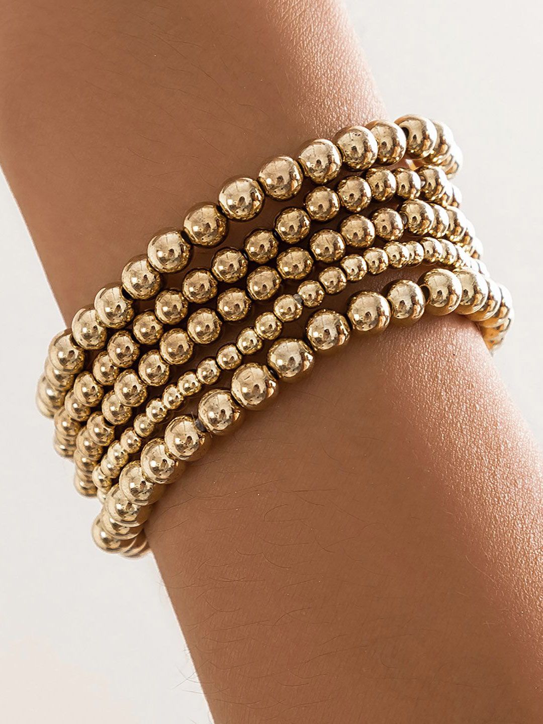 Women 5 Hand Painted Gold-Plated Armlet Bracelet