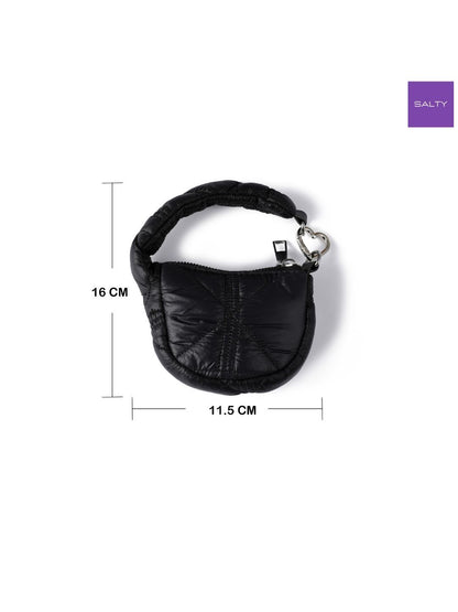 SALTY Black Mini Quilted Puff Bag Charm