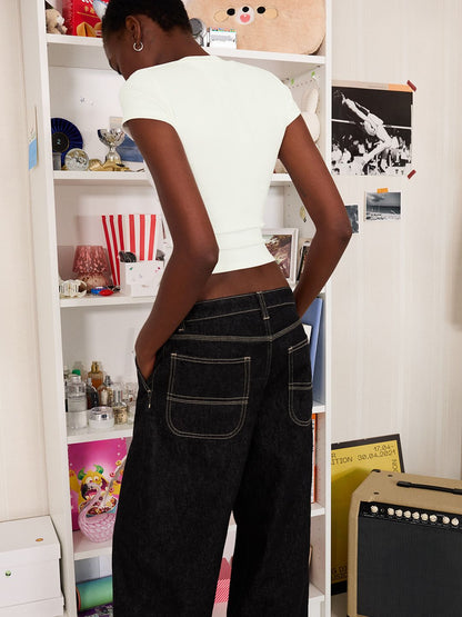 Pure Cotton Balloon Fit Baggy Jeans