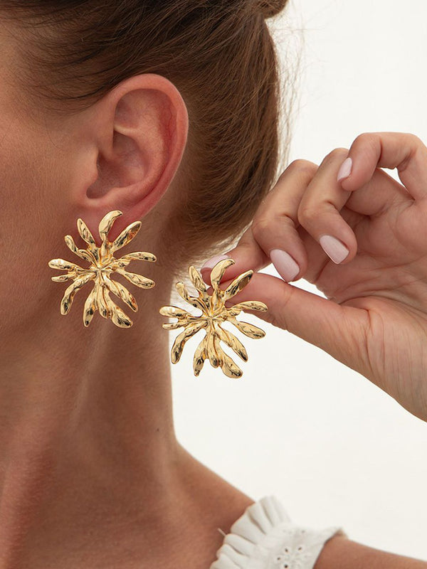 Gold-Plated Contemporary Shaped Studs