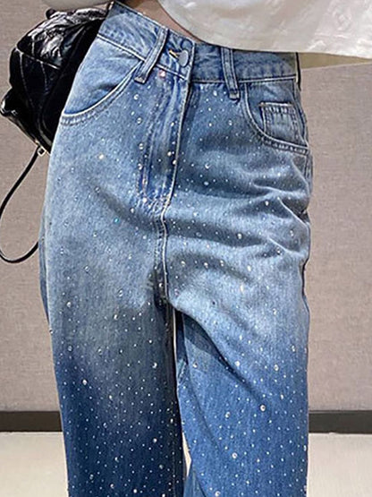 Women Wide Leg Highly Distressed Jeans