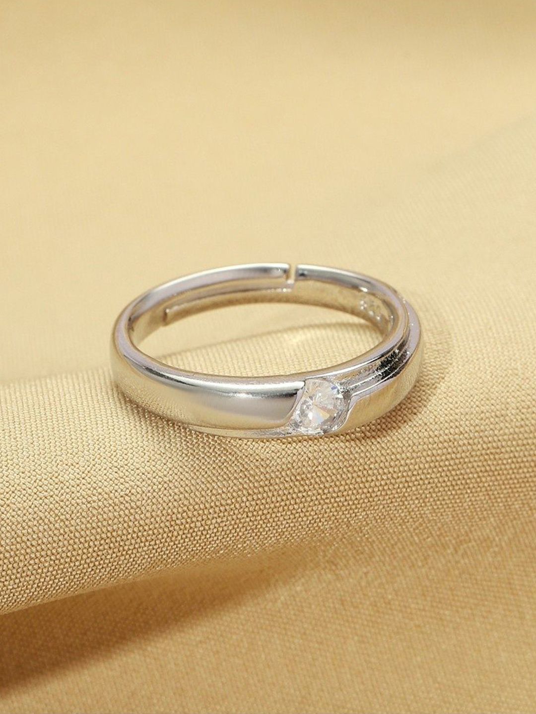 SALTY Set Of 2 Crystal Bliss Delicate Ring For Girlfriend & Boyfriend