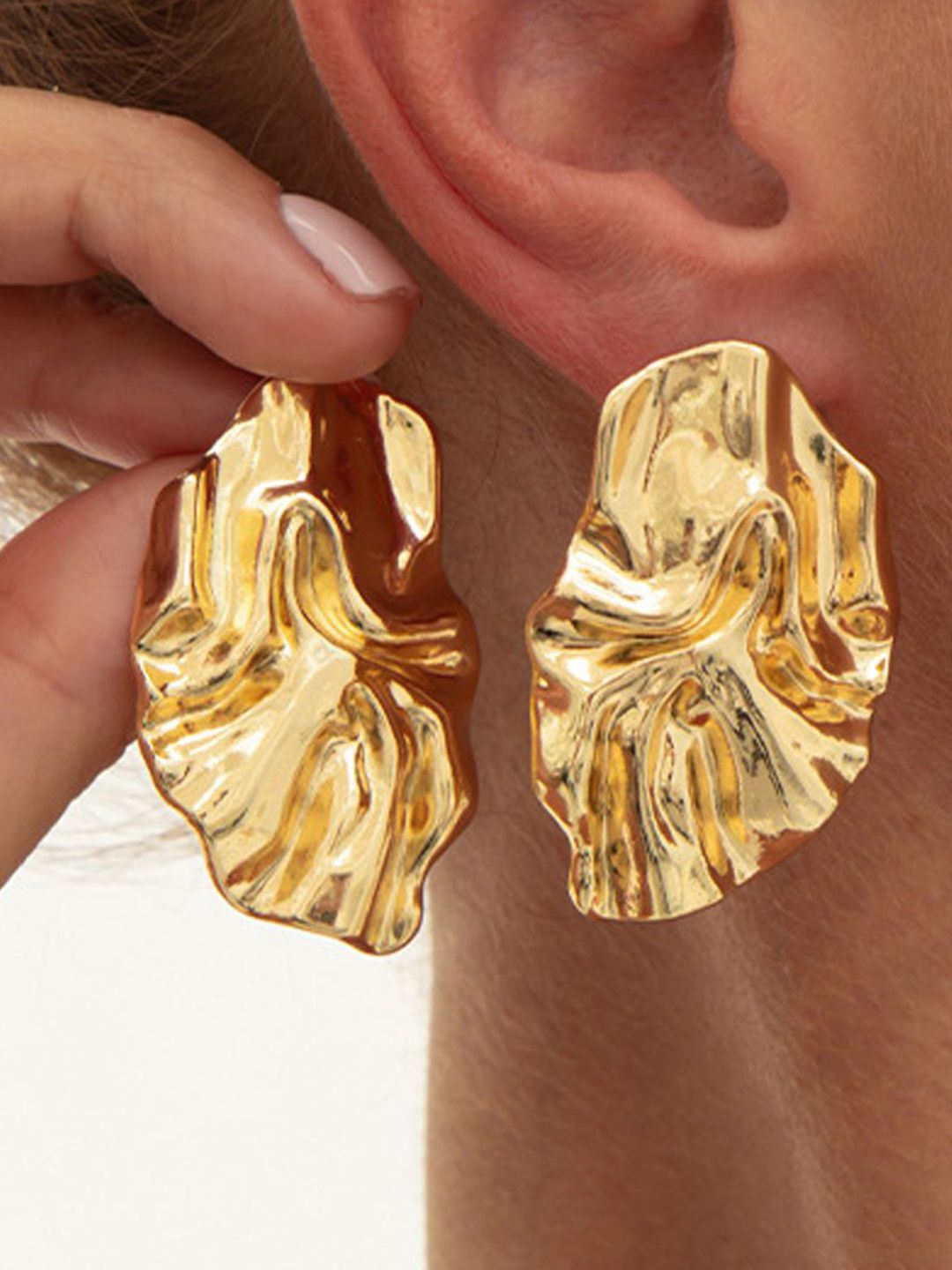Gold-Plated Contemporary Studs