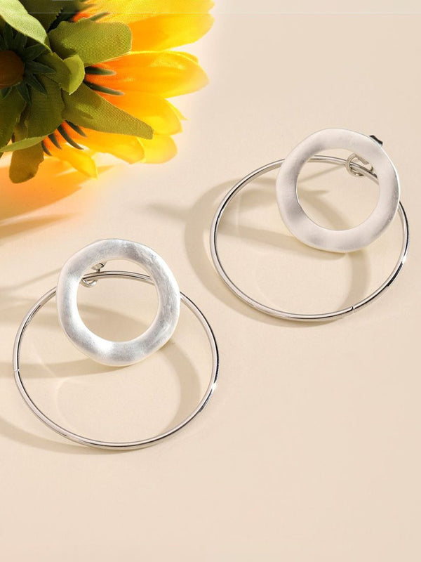 SALTY Pack of 2 Women Veracity Round Silver Earring