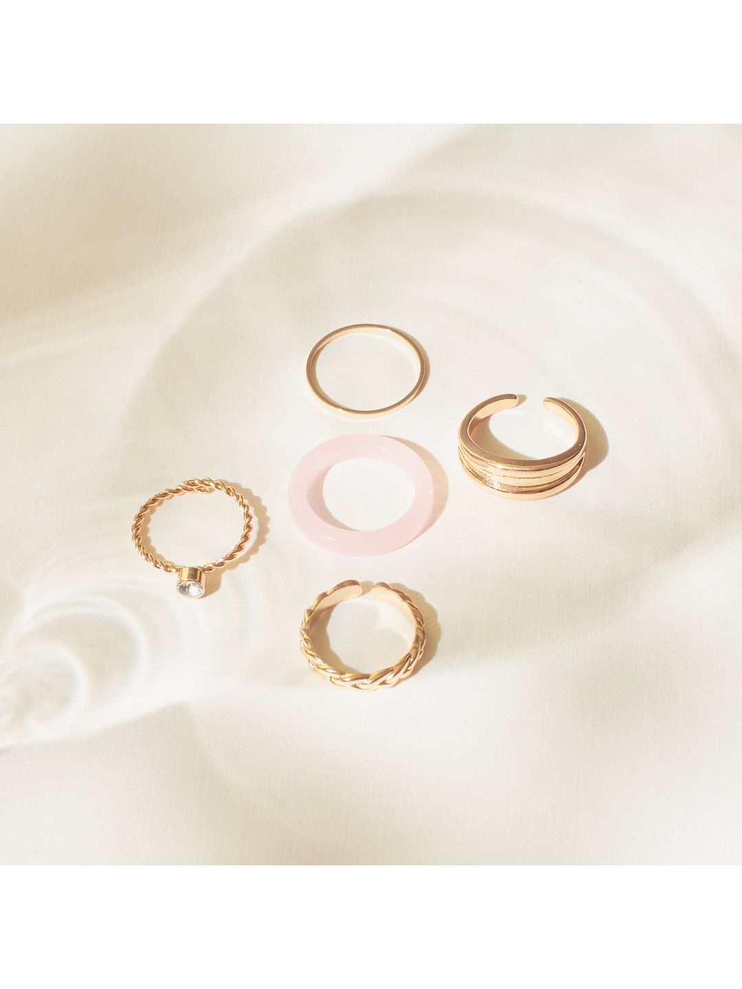 SALTY Set Of 5 Livia Stylish Adjustable Finger Ring