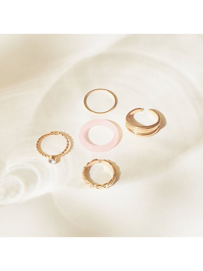 SALTY Set Of 5 Livia Stylish Adjustable Finger Ring