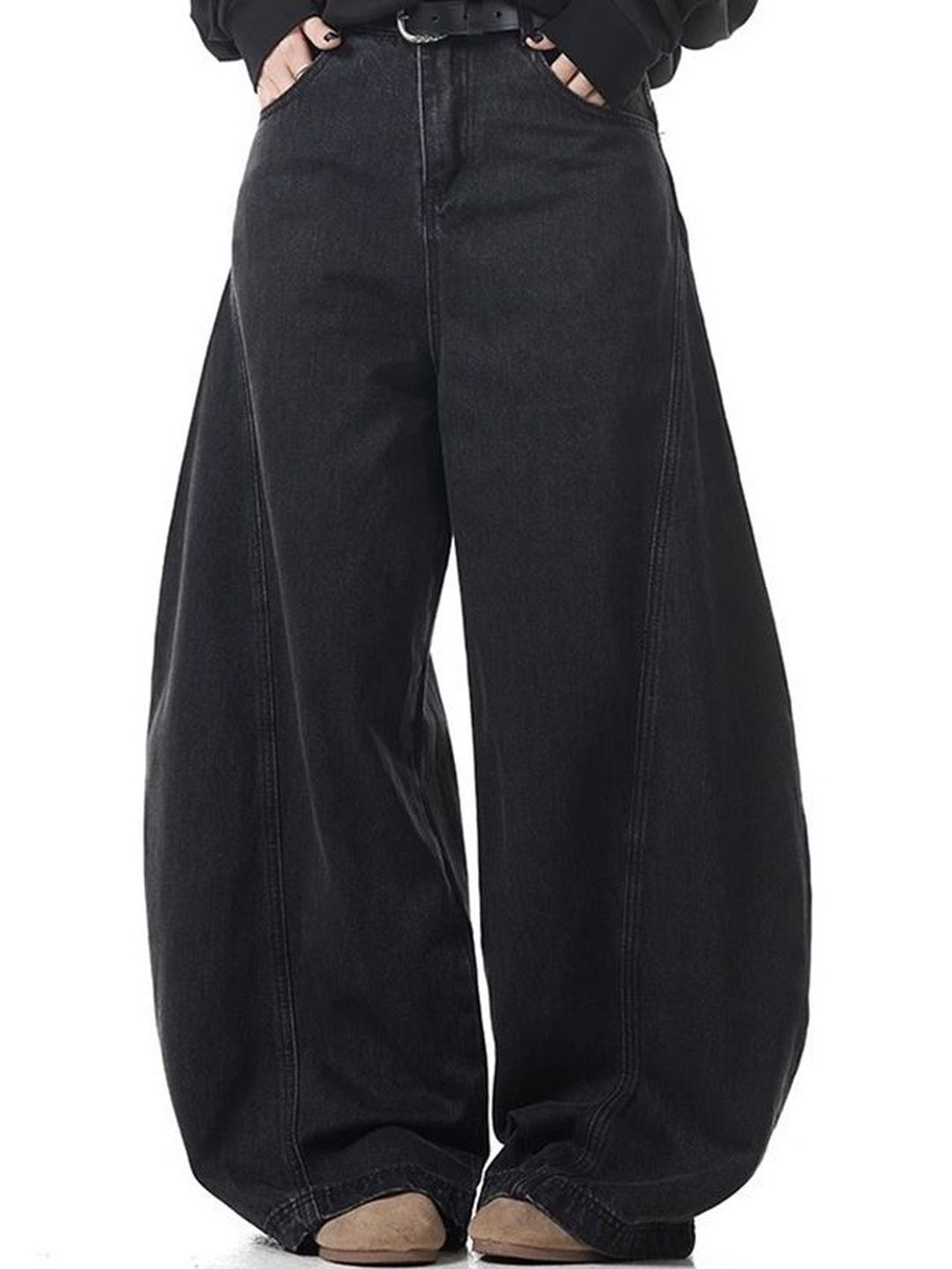 Men Wide Leg Mid-Rise Jeans