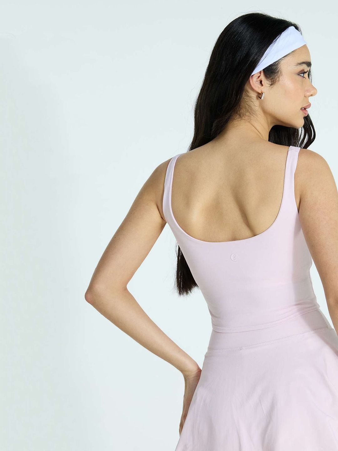 Women Pink Cotton Scoop Tank