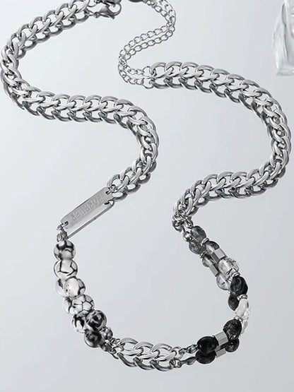 Silver-Plated Enamelled Necklace