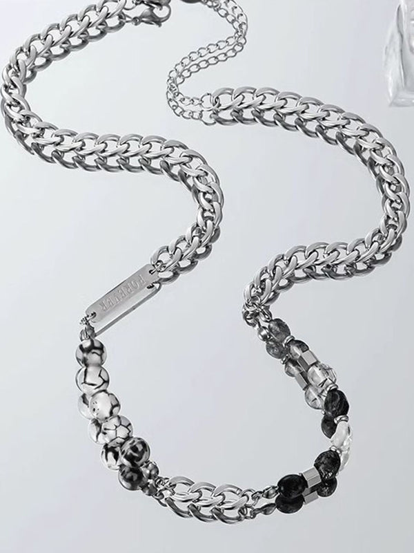 Silver-Plated Enamelled Necklace